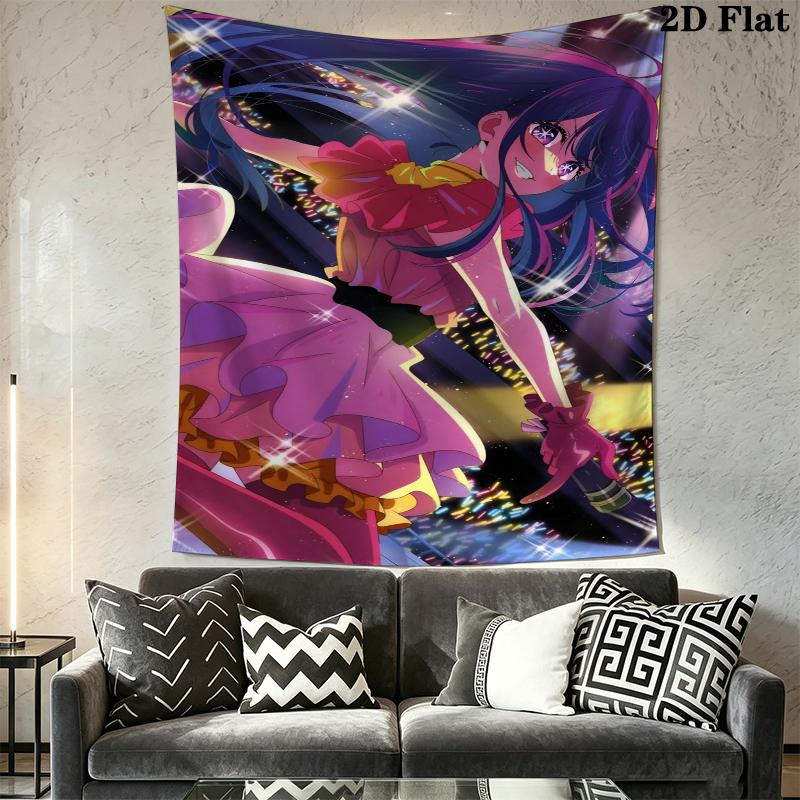 Oshi no K Wall Tapestry Aesthetic Wall Hanging Printed Fabric Blanket Decorative Tapestries for Bedroom Living Room Home Decor
