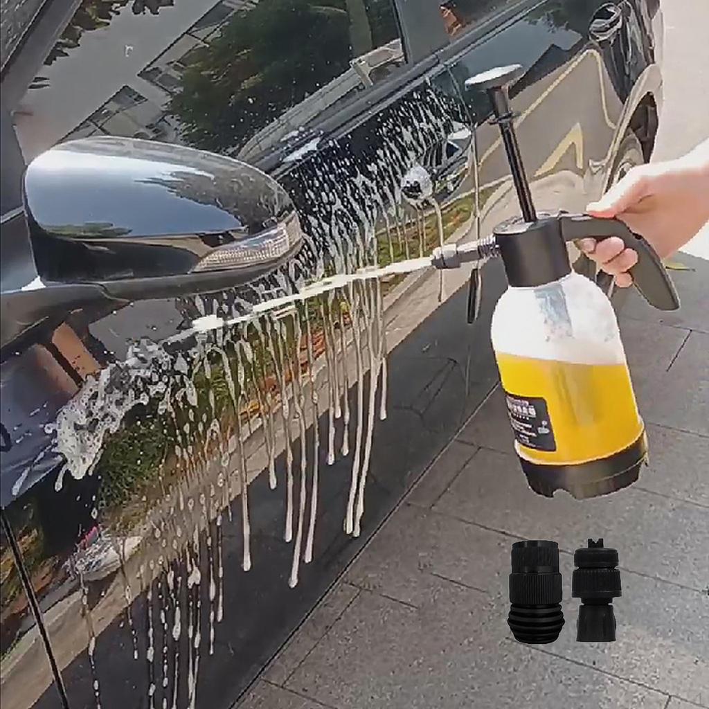 Hand Pressure Foam Sprayer 2.0L with 3 Nozzle for Car Wash Detailing Indoor and Outdoor Use