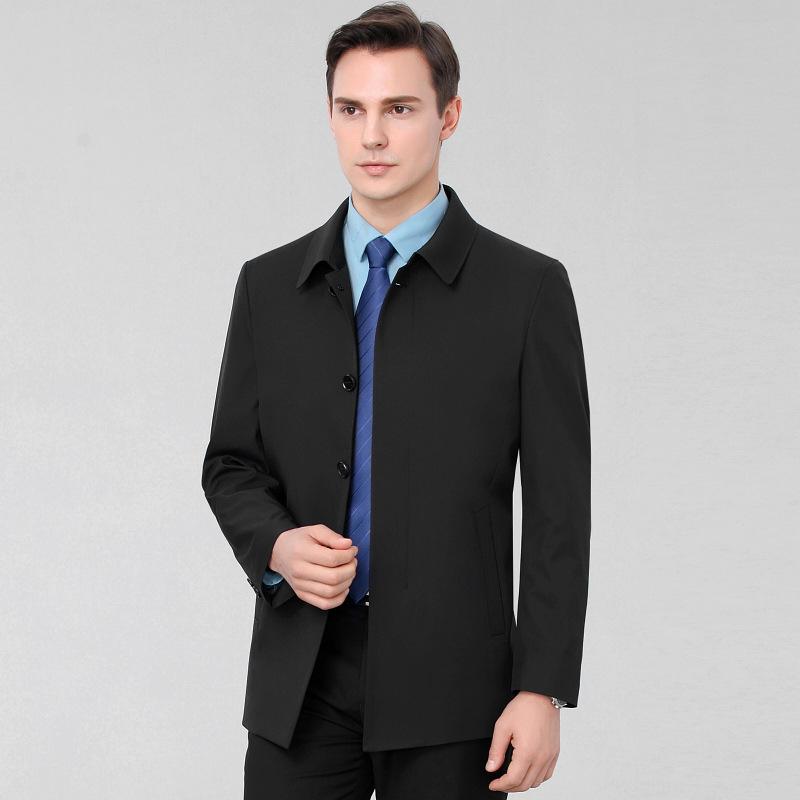 

Деловой повседневный пиджак с лацканами, тонкое пальто для мужчин среднего возраста, наряд для папы, весенне-осенняя административная куртка без глажки 195