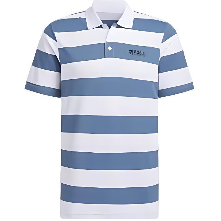adidas Pique Stripe Polo Shirt Asia Sizing Blue White Men s JI9058 XS