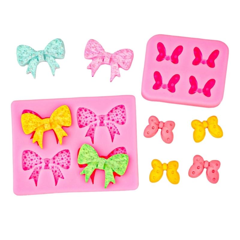 Bowknot Molds DIY Epoxy Resin Molds Silicone Molds Cake Molds Chocolate Molds Baking Molds for Fondant Decoration