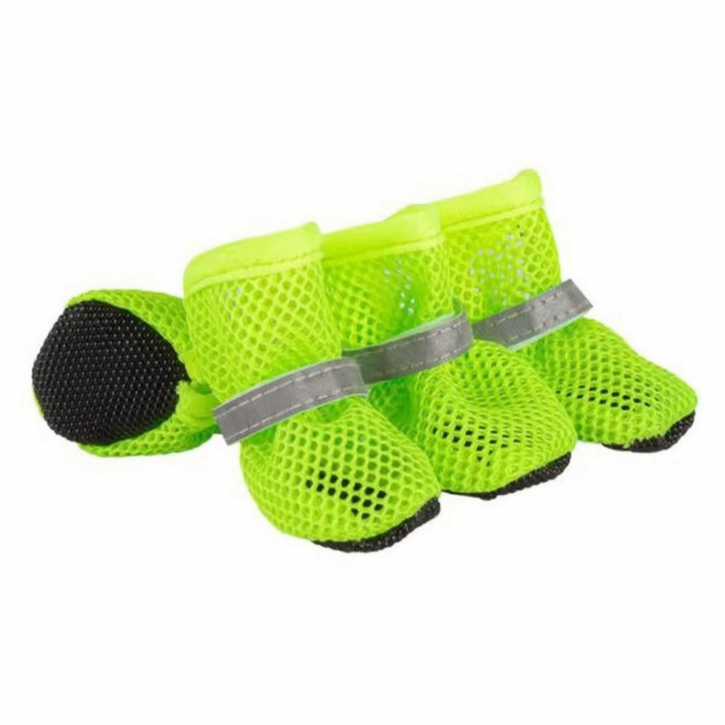 4 Pieces Paw Shoe Wear-Resistant Breathable Mesh Bootie for Dogs
