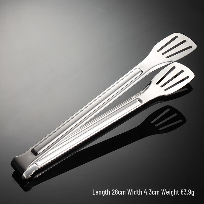 Qianxing Stainless Steel Food Clips, 12-Inch, 10-Pack