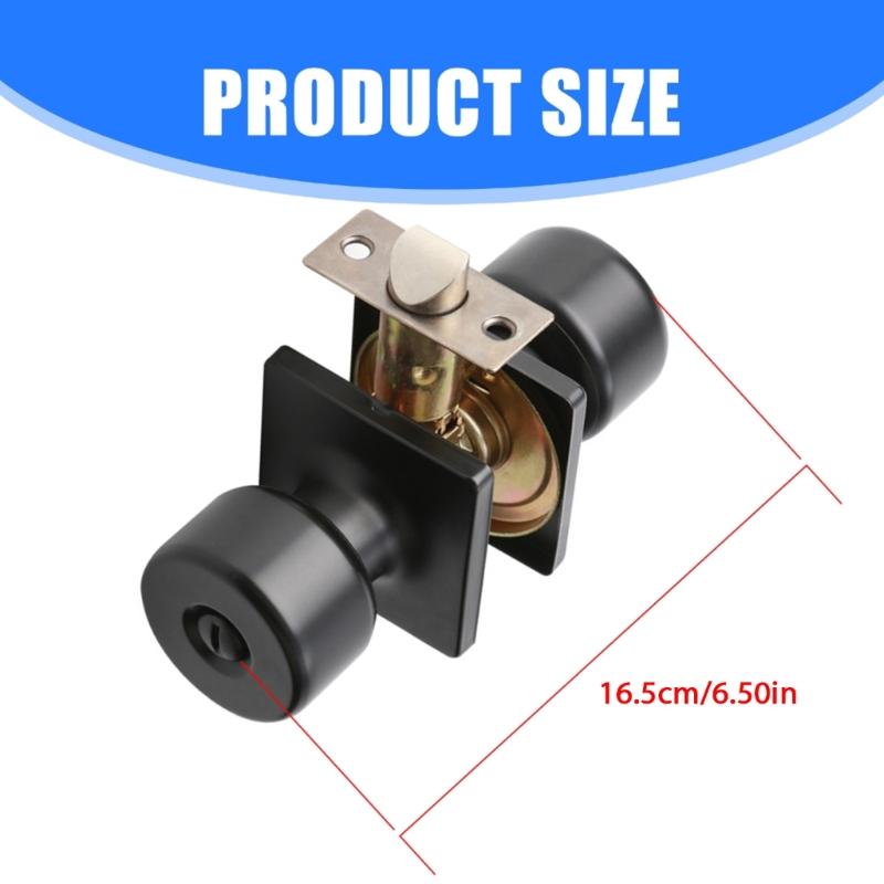 Sophisticated Matte Black Door Handle With Lock and Key Craft for Zinc Alloy Materials Bedroom and Bathroom Use