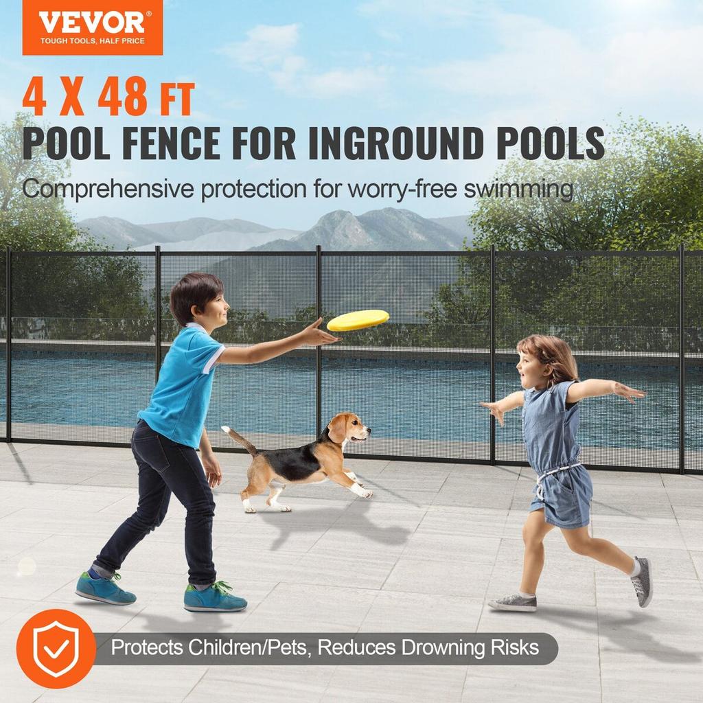 Pool Fence 4 X 48 FT Removable Pool Fences for Inground Pools Outdoor