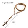 Handmade Wood Rosary Necklaces Men Women Necklaces Catholic Cross Pendant Meditation Jewelry Christian Religious Gift