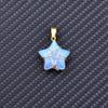 Gold-Wrapped Crystal Star Pendant Necklace, 2cm Jade Charm, Ins Style Fashion Accessory