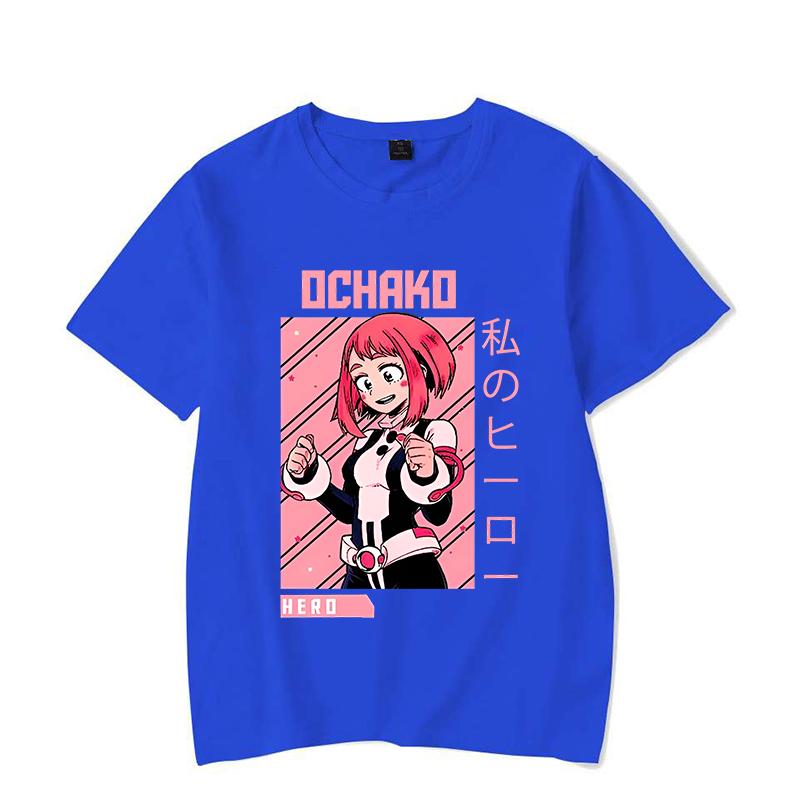 Nové anime tričko s grafickým potiskem OCHACO URARAKA Dámská móda Kulatý výstřih Volné tričko Streetwear Ležérní Harajuku tričko