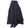 25 Small Warm Spring-Summer All-Cotton Irregular Swing Long Skirt, Literary Cotton-Linen Half-Body Skirt with Elastic Waist, Retro Style