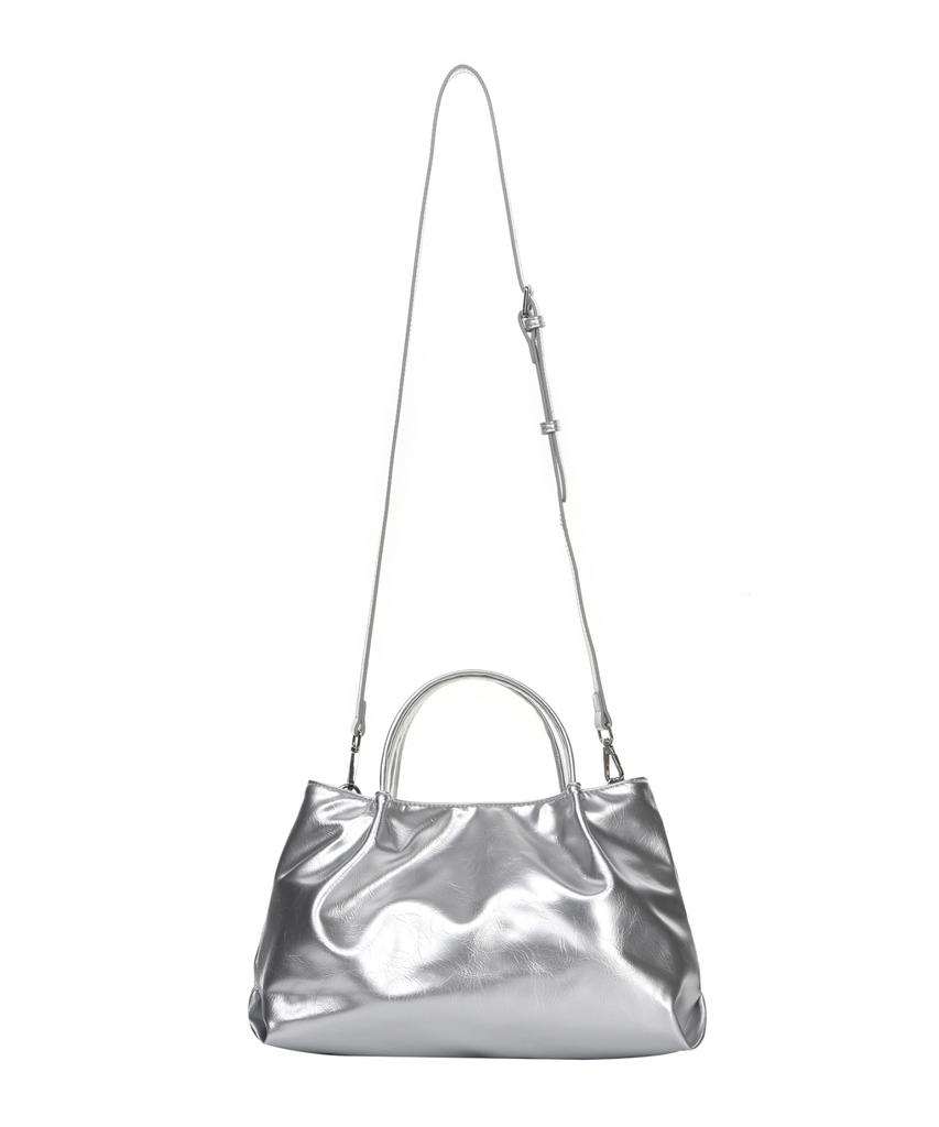 Nick&Nicole Crystal Faux Leather Tote Bag_Silver