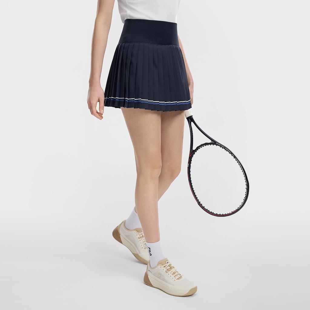 Fila Tennis Fashion Simple Sports Versatile Comfortable Pleated Tennis Skirt Women Skirts Starry-Blue A51W623301FNV