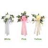 Chair Back Flower Artificial Floral Decoration for Wedding Celebration Banquet Yellow