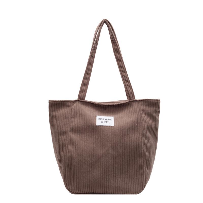 Large Capacity Autumn and Winter New Women's Bags Corduroy Commuter Tote Bags Casual Retro Shoulder Messenger Bags