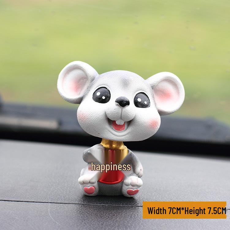 

Зодиакальная Крыса Качающаяся Голова Украшение для Автомобиля – Креативное Полимерное Украшение Интерьера