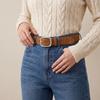 Square Buckle Suede Belt Maillard Trouser Decoration Elegant Pu Waistbands  Female/Girls