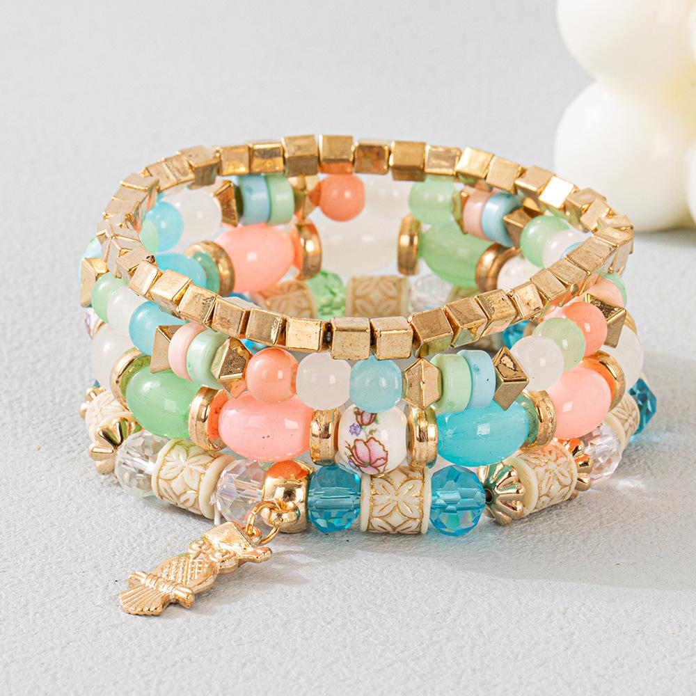 JYL TS Bracelet Peach Heart  Multi-layer Enhances Sweet Romance light mix глубокие джунгли зеленый