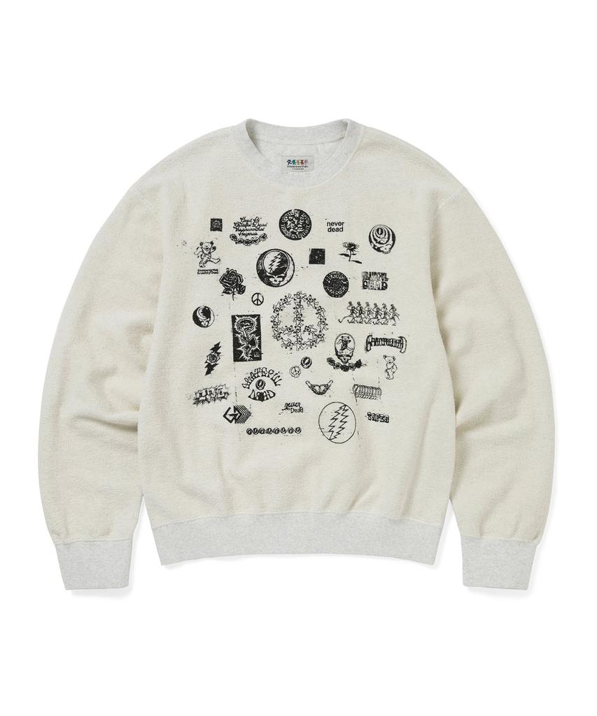 THISISNEVERTHAT Gd Iconography Reversible Crewneck Heather Gray