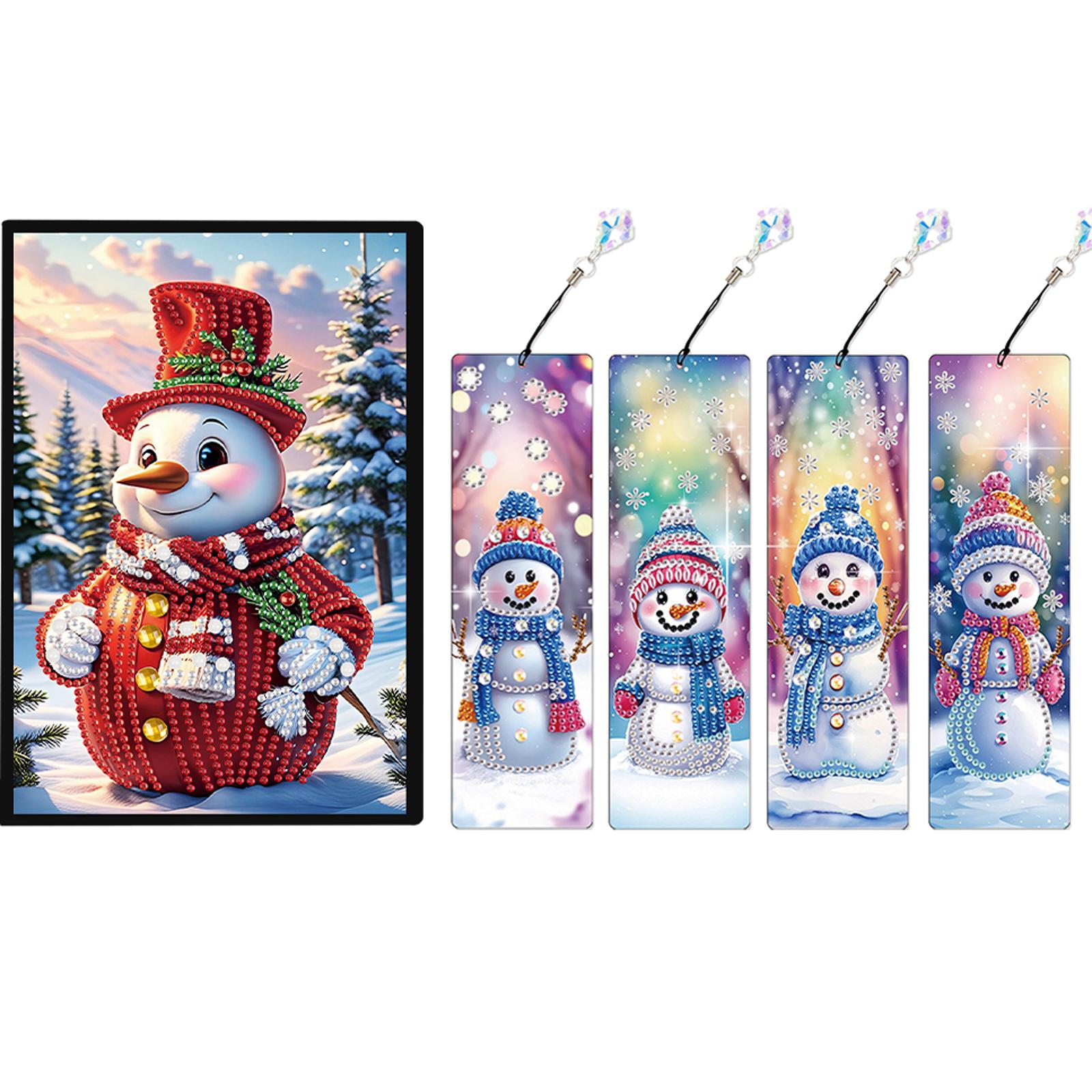 

Christmas Winter Diamond Painting Notebook Set with 4Pcs Bookmark Crystal Notepad Sketchbook for Birthdays Or Christmas Gifts