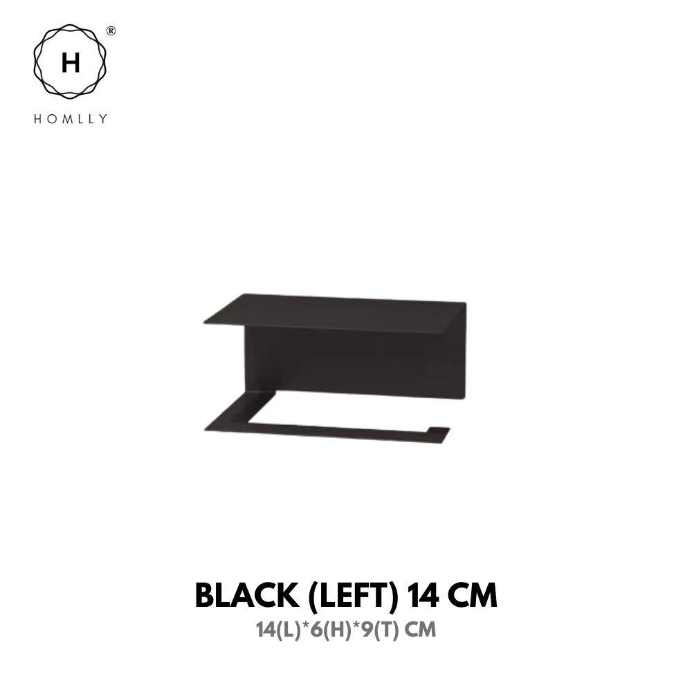 

Homlly Tinn Toilet Paper Roller Holder Black (Left) 14cm