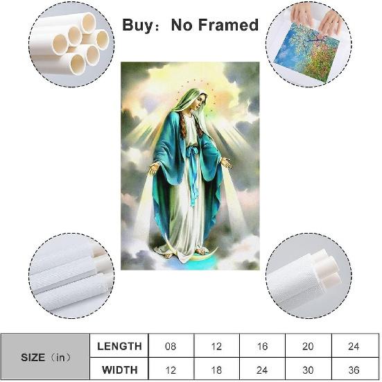 Vintage Poster Virgin Mary Oil Painting Religious Art Canvas Painting Poster Poster Decorative Painting Canvas Wall Posters And Art Picture Print