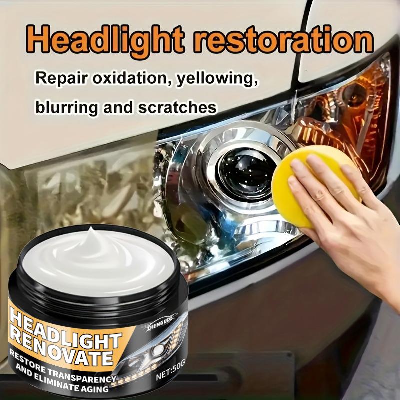 Car Headlight Repair and Polishing Kit, Headlight Scratch Removal and Repair Cleaning Paste, Oxidation Removal Headlight Polishing Liquid