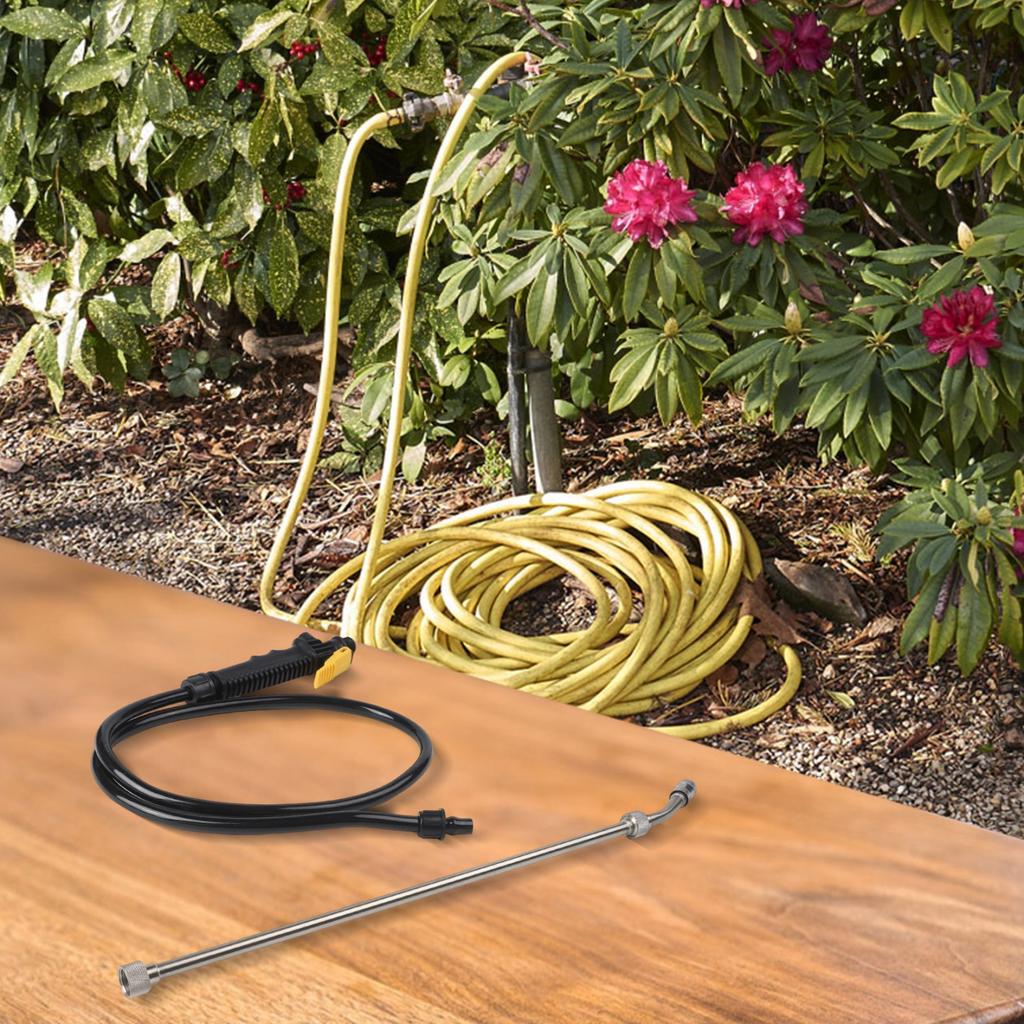 Adjustable Atomizing Spray Nozzle Wand with Hose for Garden and Cleaning