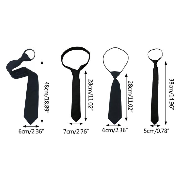 Herren-Krawatten, lässige Krawatten mit Reißverschluss, professionelles formelles Hemd, praktische Lazy-Krawatte mit Reißverschluss, schwarze Farbe, geschäftliche formelle Krawatten