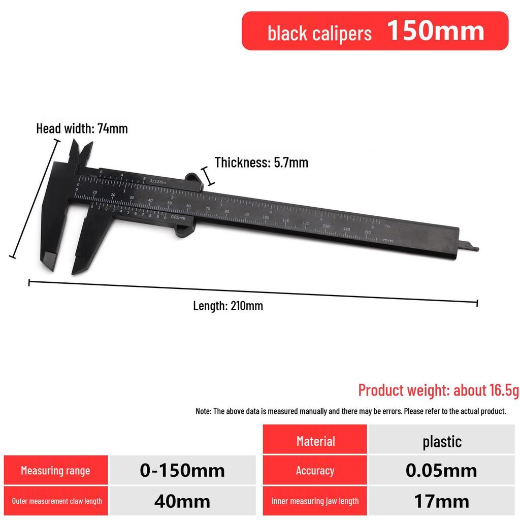 Mini Plastic Wenge-Walnut Bracelet Measuring Caliper for Students