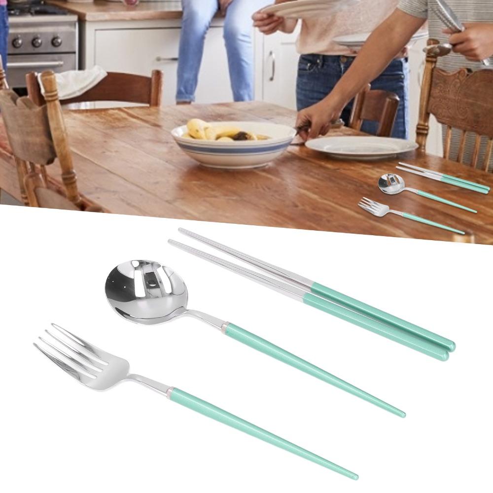 Sturdy Rustless Steel Flatware Set with Box Practical Metal Spoon Multi Use Smooth Dinner Tool Travel