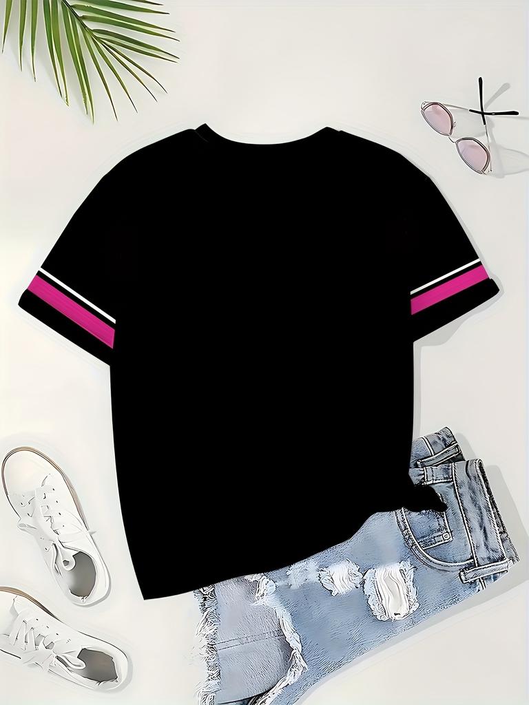Women's Round Neck Jersey Digital Casual Sports Short-sleeved T-shirt