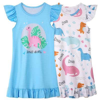 Little Dinosaur, Girls Pajamas Summer Dress Short-sleeved Children's Clothing Loungewear Children's Pajamas