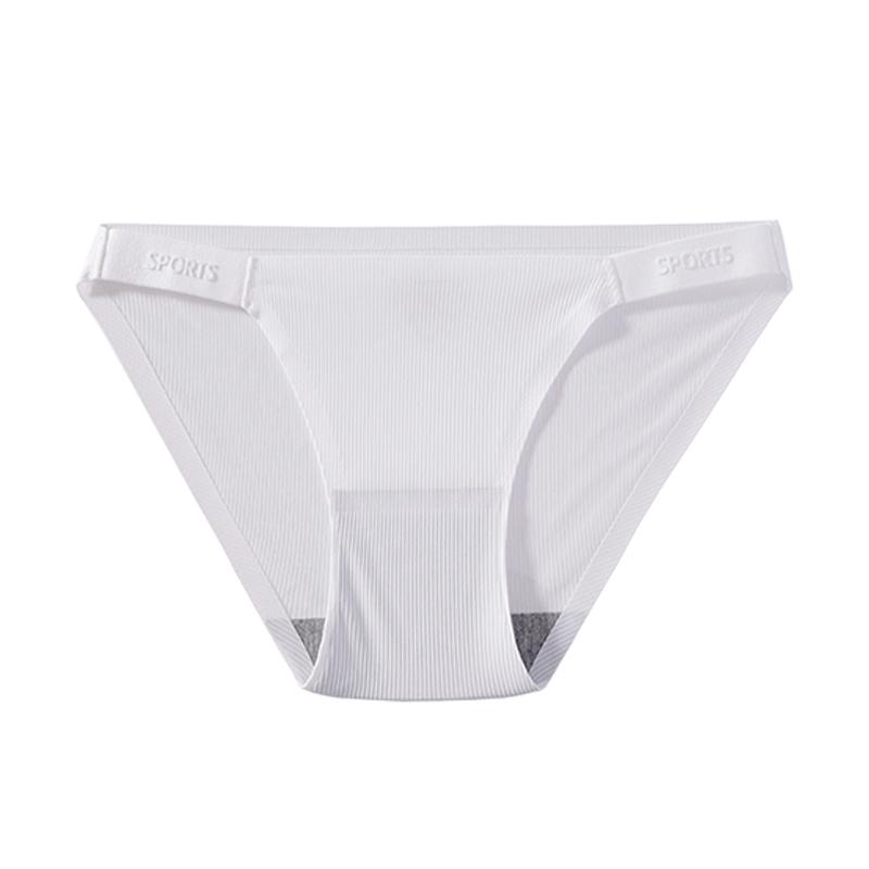 CINOON Женские Сексуальные Бикини с Высоким Вырезом Японский Стиль Чистое Желание Бесшовные Трусики Однотонные Ледяной Шелк Тонкое Нижнее Белье M