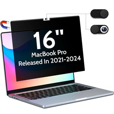Magnetischer Sichtschutz, kompatibel mit MacBook Pro 16"(2021-2024, M1, M2, M3, M4)16" Abnehmbarer matter Anti-Blaulicht-Blendfilter-Schutz