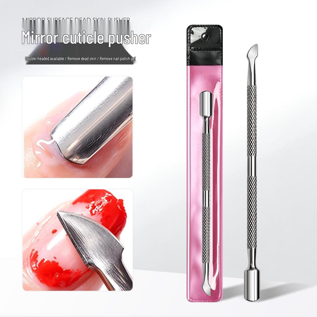 Double-Ended Stainless Steel Cuticle Pusher – Mirror Finish Nail Remover Tool