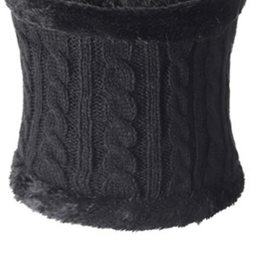 3Pcs/Set Winter Hat Scarf Gloves Set Solid Color Twist Texture Velvet Lining Winter Hat Neck Warmer Gloves Set Cold Weather Gear