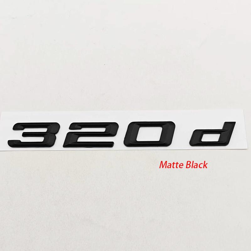 3D ABS Chrome Matte Black Car Styling Logo 320d Badge Rear Trunk Emblem Decal For BMW 3 Series 320d E34 E46 F31 Auto Accessories