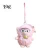 Decorative Lanyard Pendant Plush Sheep Doll for Bags And Keys, Soft Curly Stuffed Animal Keychain Healing Gift Girls with Bow Glasses Accessories,