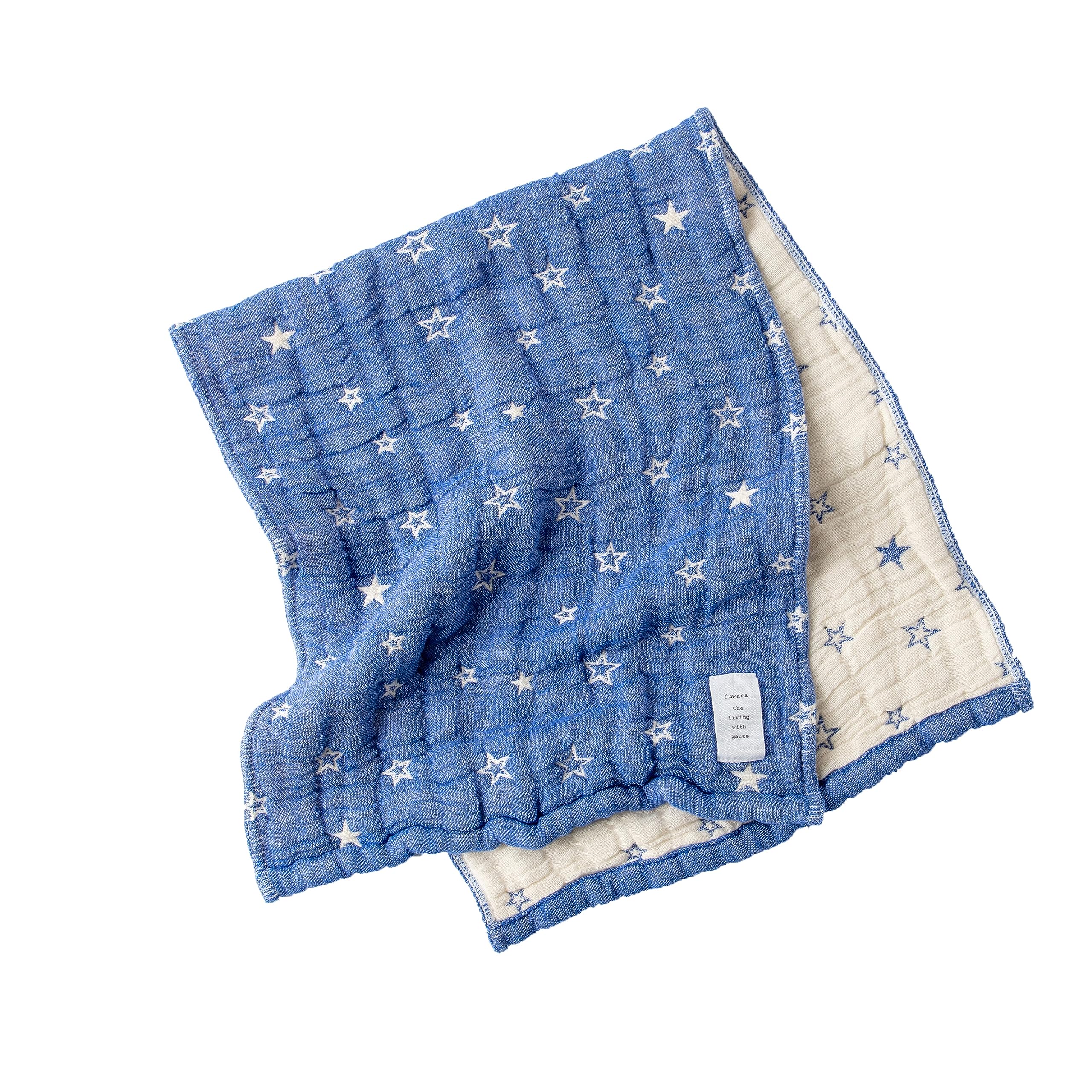 

fuwara gauze face approximately 30 x 75cm 6-ply towel, (star/lapis lazuli)