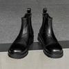 large size men casual business office chelsea boots slip-on genuine leather shoes cowboy platform boot handsome ankle botas male