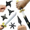 Ninja Sword Set: Ninja Shuriken, Kunai, Sword, Dagger - Perfect for Cosplay, Costumes, and Martial Arts (Sword & Shuriken Set)
