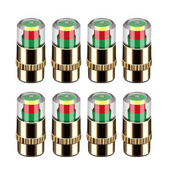 Car Tire Pressure Monitor Valve 36 PSI 2.4 Bar Tire Pressure Sensor Stem Caps for Cars Visual Tri-Color Alarm Easy To Read Tire Pressure Indicator