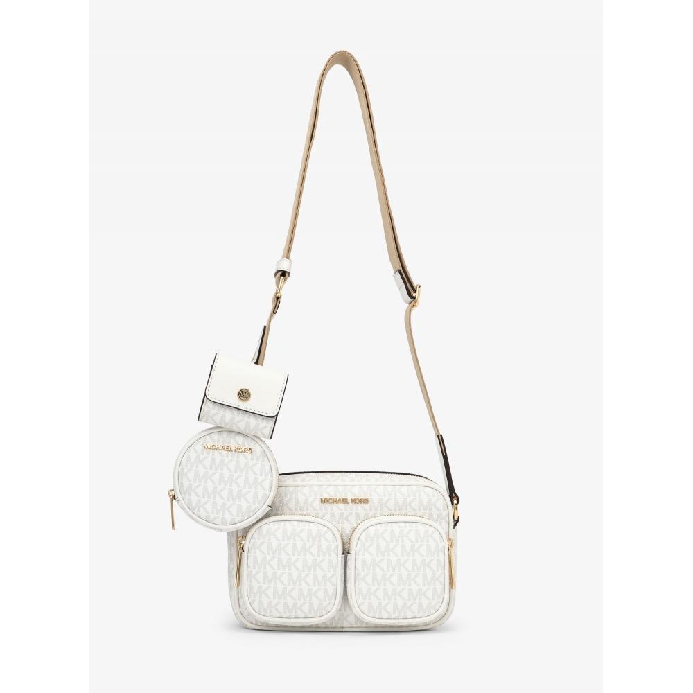 

MICHAEL KORS JET SET ПУНКТ CROSSBODY С TECH ATTACH MEDIUM MK SIGNATURE 35T4GTTC2B1999 ОПТИЧЕСКИЙ БЕЛЫЙ