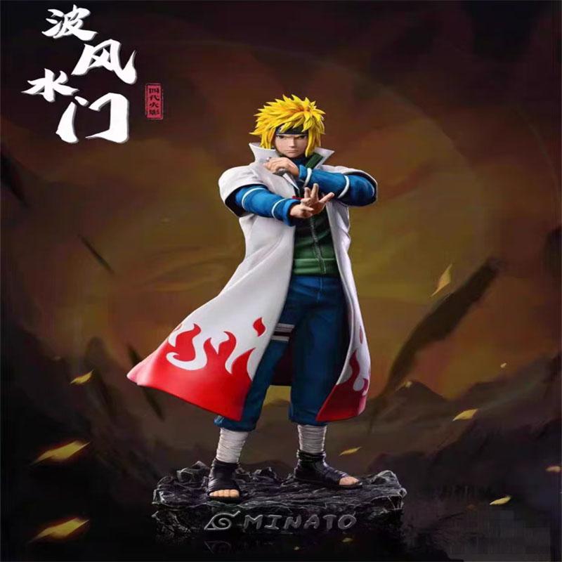 24cm Naruto Anime Figure Minato Namikaze Uzumaki Naruto GK Statue Model Pvc Action Figurine Decoration Collectible Toys Gift