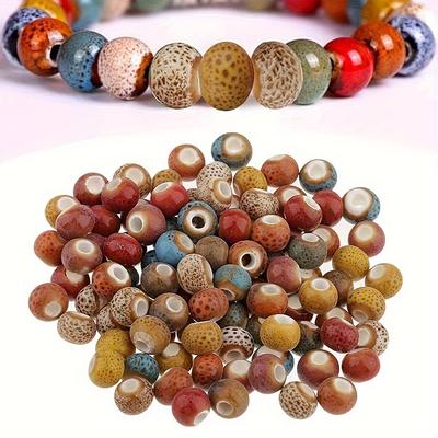 20/40/60pcs Ceramic Round Beads Decorative Beads Spacer Beads Used for Jewelry Making Supplies DIY Craft Bracelet Necklace