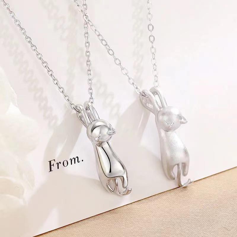 Cartoon 3D Cute Cat Pendant Necklace – Japanese & Korean Fashion Style