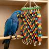 Hookbill Chewing Accessory Natural Wooden Bird Stand Featuring Various Colored Factors And Cables For Medium Large Hookbills