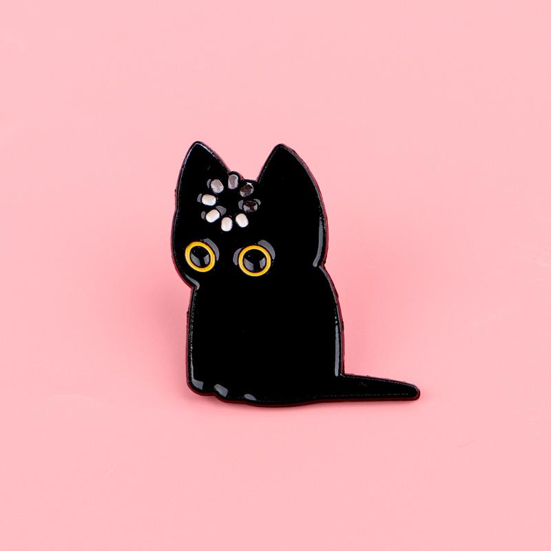 "Loading" Loading Black Cat Enamel Pin Lapel Pins Multifunctional Cat Brooch Metal Creativity Backpack Badge