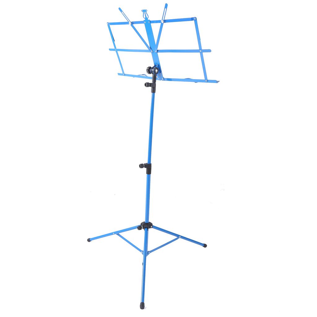 Malý hudební stojan Kovová přenosná police Snadná montáž Zvedací sklopný nastavitelný stojan pro rodinné použitíModrá