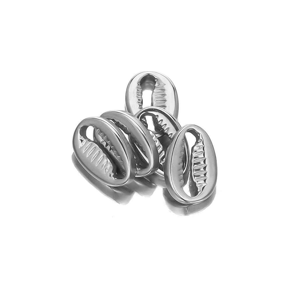 5pcs Stainless Steel Shell Pendants Charms Connectors for DIY Necklace Jewelry Making Accessories Findings Bracelets Supplies
