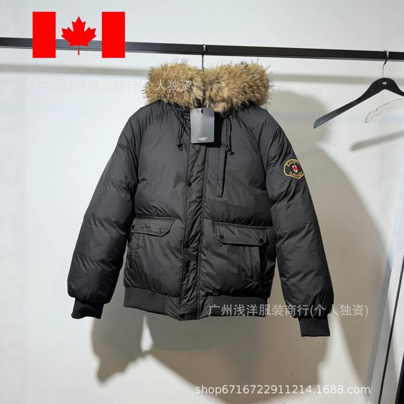 ZAVETTI CANADA Mens Thick Parka Puffer Jacket Faux Fur Hood Winter Warm Casual